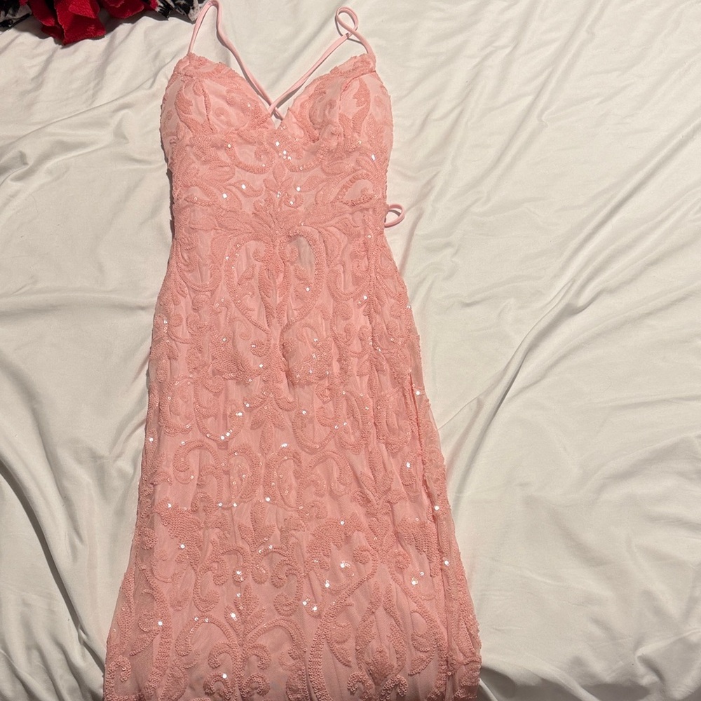 Windsor Pink Sequin Lace Dress